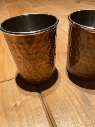 Coppia bicchieri rame punzonato