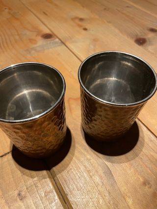 Coppia bicchieri rame punzonato