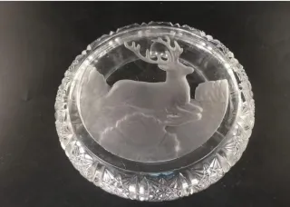 Cenicero Cristal Labrado Ciervo