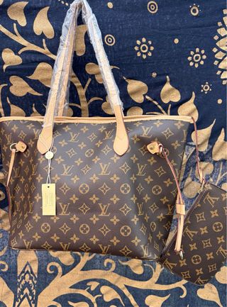 Bolso Louis Vuitton Neverfull Beige/Marrón