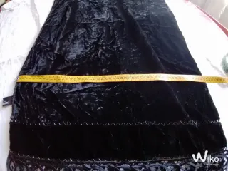 Maxi scialle nero con frange