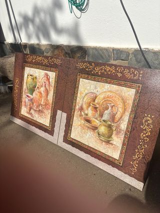 2 Cuadros Bodegones Jarrones