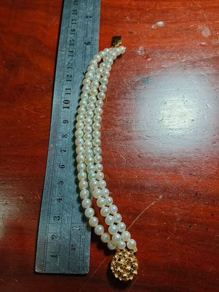 Pulsera Triple Perlas Akoya 5mm 6.2