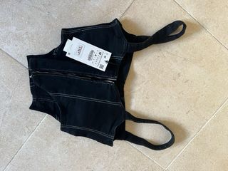 Top Corsé Negro Zara Talla M Sin Estrenar