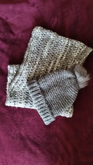 Set Sciarpa e Berretto Lana Glitter