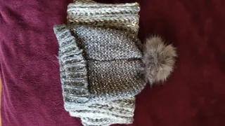 Set Sciarpa e Berretto Lana Glitter