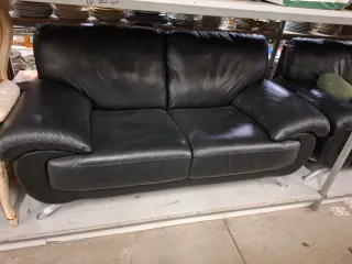 Divano 2 posti in pelle nero