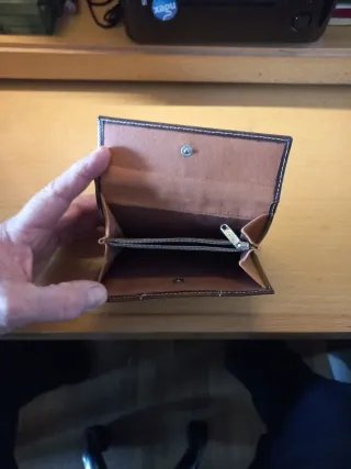 Cartera monedero piel combinada