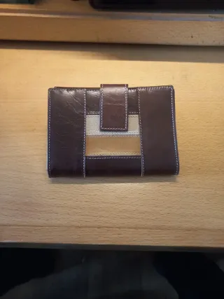 Cartera monedero piel combinada