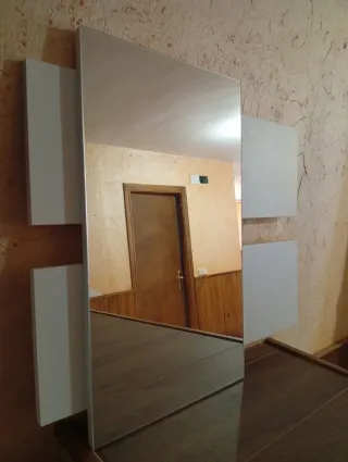 Specchio ingresso in legno e vetro