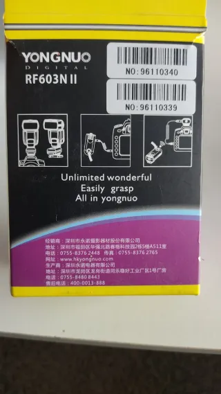 YONGNUO RF603N II Disparador Flash Inalámbrico