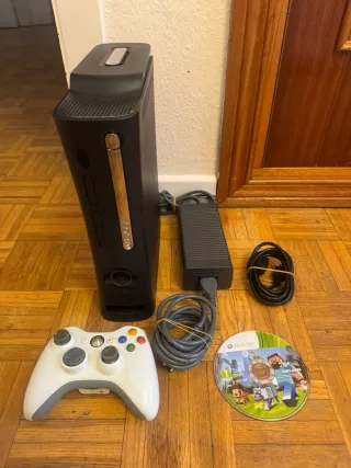 Consola Xbox 360 Negra + 1Mando + 1Juego cables