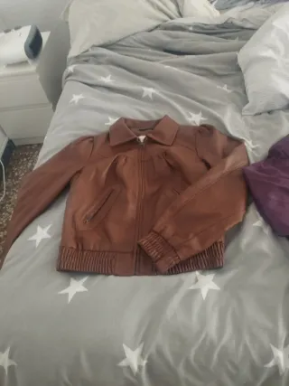 2 Chaquetas Piel Talla M (Camel y Burdeos)