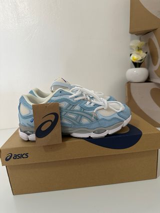 Asics Gel Zapatillas Hombre Azul Blanco