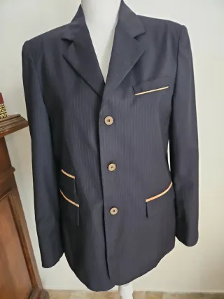 Giacca elegante donna blu a righe