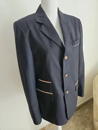 Giacca elegante donna blu a righe