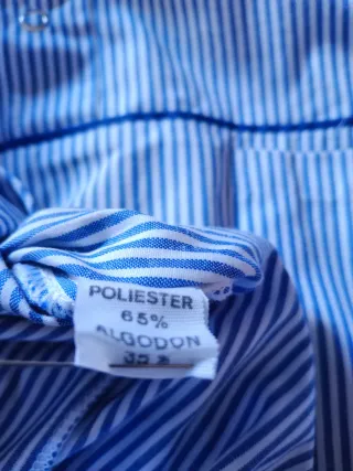 Camisa de trabajo azul y blanca a rayas