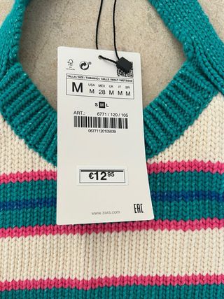 Top Zara tirantes espalda descubierta T.M