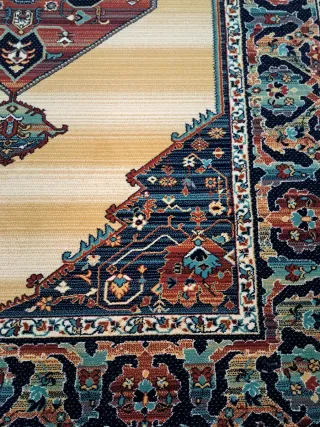 Alfombra diseño oriental beige y multicolor