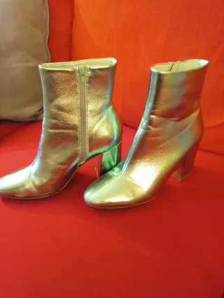 Botines Mujer Verde Metalizado