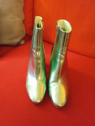 Botines Mujer Verde Metalizado