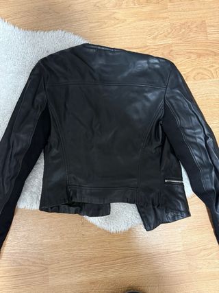 Chaqueta Zara Cuero Negra Talla S Zara