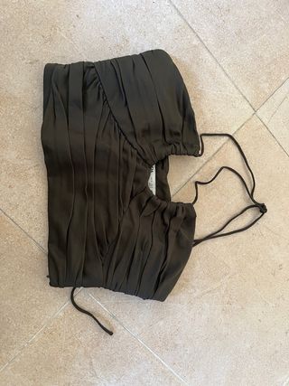 Top Zara Talla S Verde Oliva