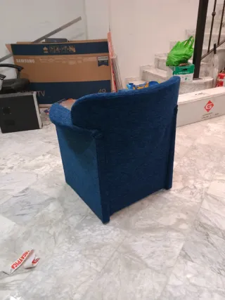 Sillones de tela azul