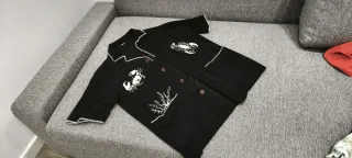 Camisa Jaspal Algodón Negra bordada