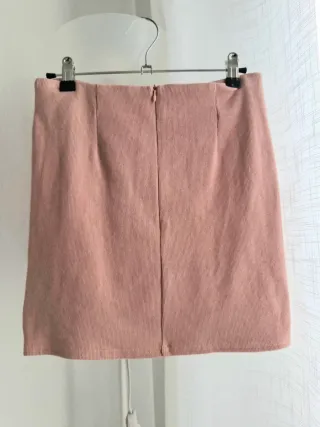 Falda mini rosa con cordones