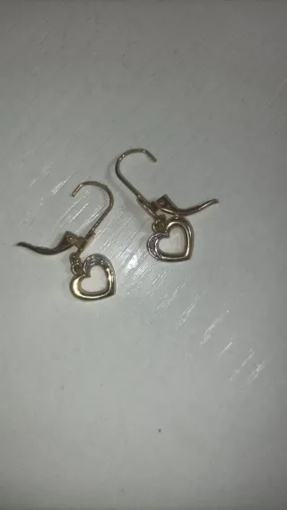 Pendientes Corazón Oro con Circonitas
