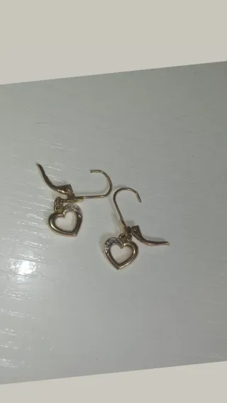 Pendientes Corazón Oro con Circonitas