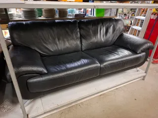 Divano 3 posti in pelle nero