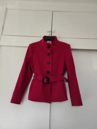 Chaquetón abrigo fucsia mujer