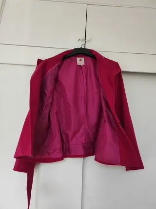 Chaquetón abrigo fucsia mujer