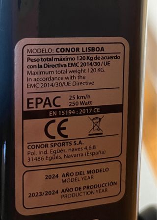 Bicicleta Eléctrica Conor Lisboa Talla L