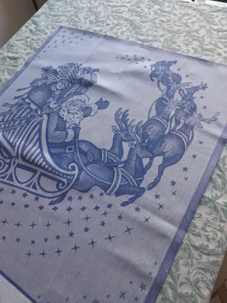 Strofinaccio Natale Ricamato Mano Auguri