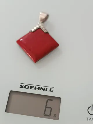 Colgante Plata 925 y Coral Rojo