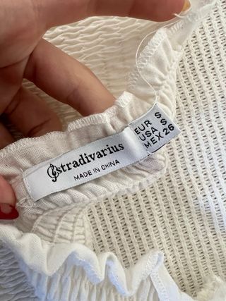 Top Stradivarius blanco talla S