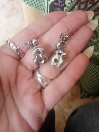 Pendientes Tous Oso Plata