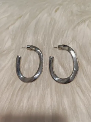 Pendientes de aro plateados