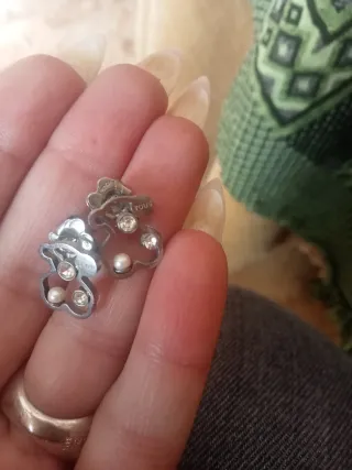 Pendientes Tous Oso Plata con Perlas y Circonitas