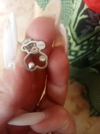Pendientes Tous Oso Plata con Perlas y Circonitas