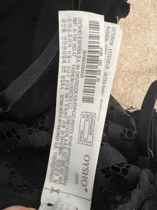 Top lencero encaje Oysho negro