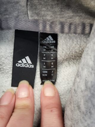 Sudadera Adidas 3 Rayas Gris Talla M