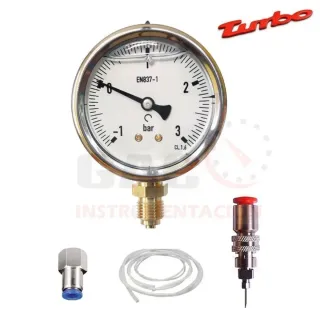 Manovacuómetro turbo precisión reloj -1+3 bar