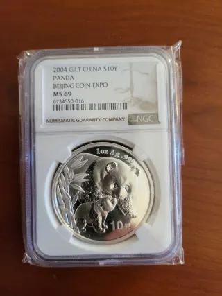 Moneda Panda 2004 NGC MS69 BICE