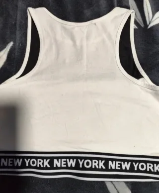 Top Terranova Crew Negro Blanco Talla M