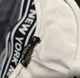 Top Terranova Crew Negro Blanco Talla M