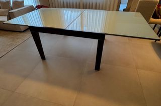 Mesa de salón cristal y madera